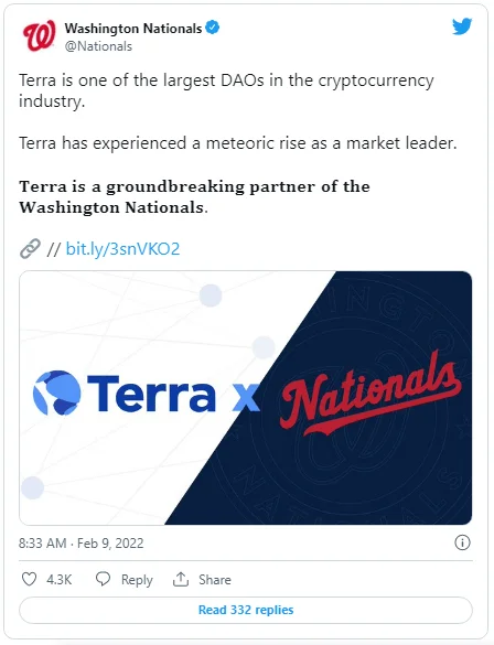 Terra sponsors the Washington Nationals MLB team in a $40M deal