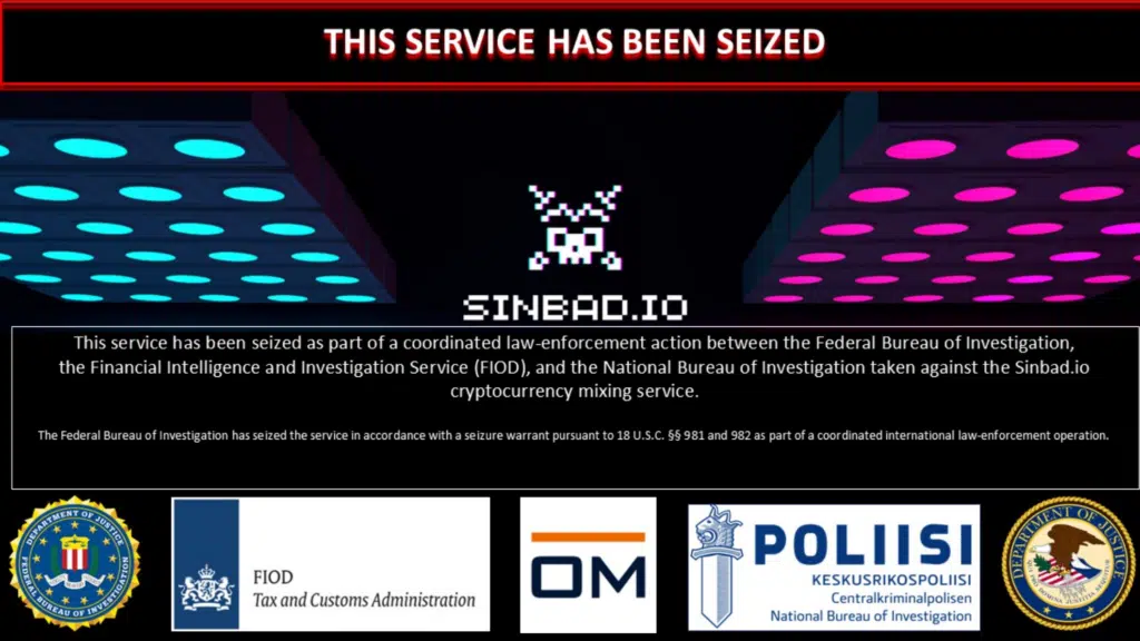 Notice of Sinbad website seizure