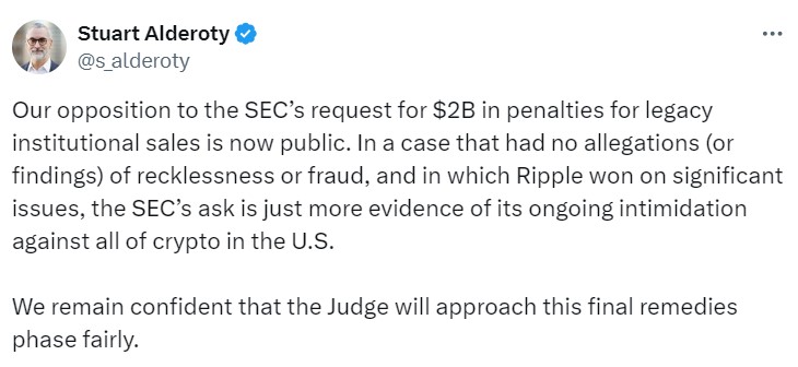 Ripple Challenges $2B SEC Fine, Argues for $10M Maximum Penalty