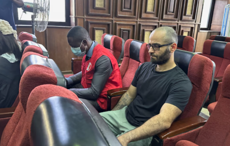 Tigran Gambaryan sitting at the federal high court in Abuja, Nigeria. 