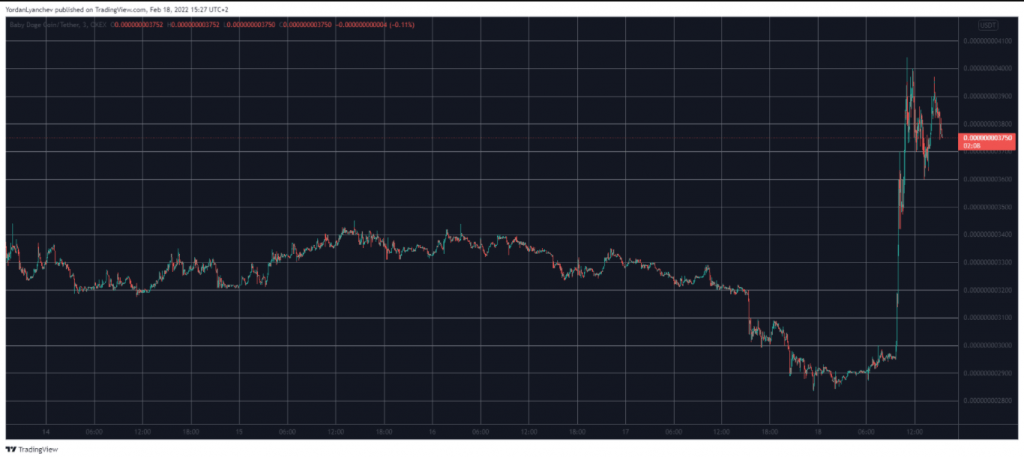 Baby Doge Reaches 35% All-time High Following Huobi Listing