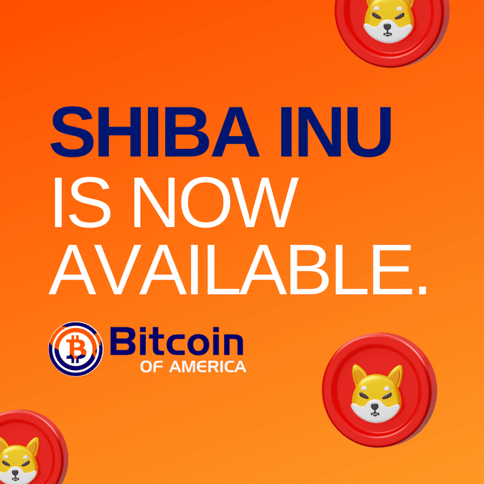 Bitcoin Of America Adds Shiba Inu To Their 1800 Plus ATMs