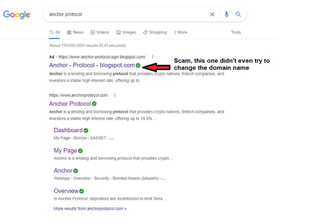 The Malicious Terra Ads Look like Legitimate Google Ads