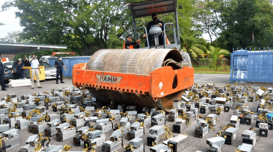 Malaysian Police destroy 1,773 Bitcoin ASIC miners