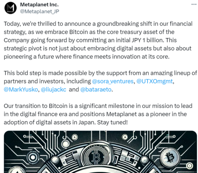 Metaplanet announcement.