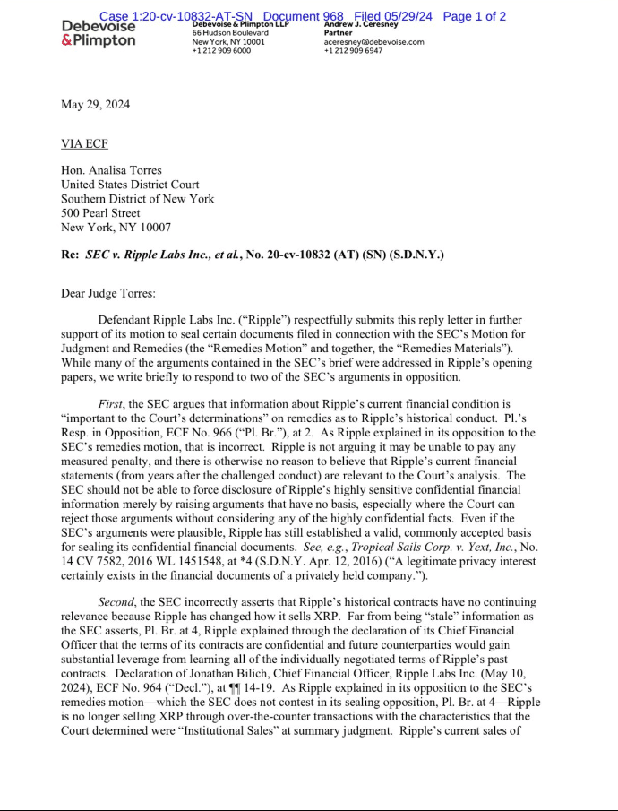 XRP Whale Shifts 51M Coins Amid Ripple's US SEC Reply Letter