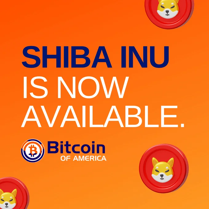 Bitcoin Of America Adds Shiba Inu To Their 1800 Plus ATMs