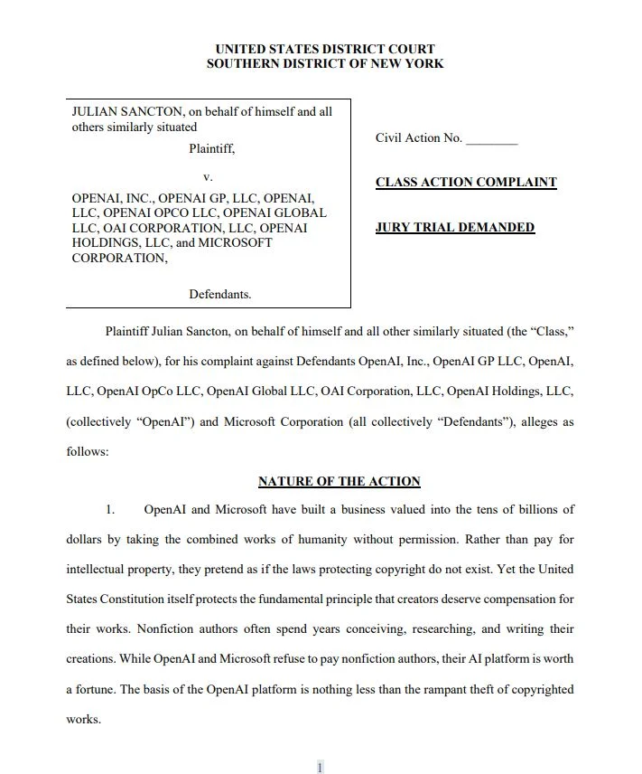 Screenshot of the lawsuit. Source: CourtListener