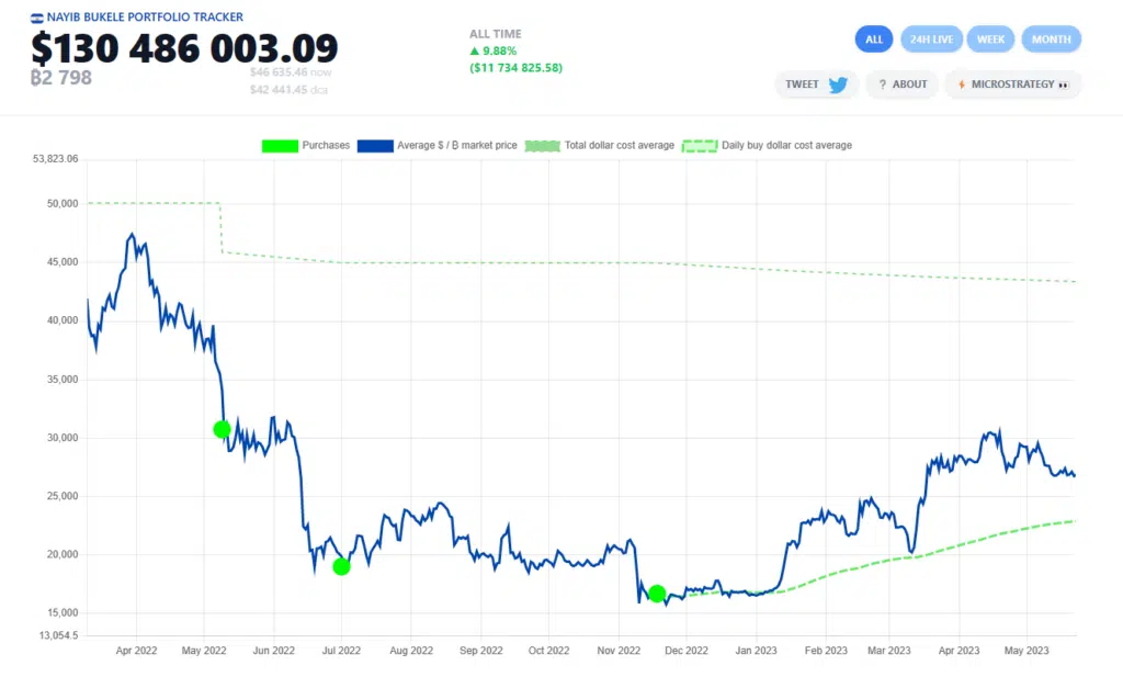 Source: Nayib Bukele Portfolio Tracker.