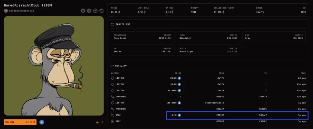 bayc listing example - Coinscreed Latest Bitcoin and Crypto Updates