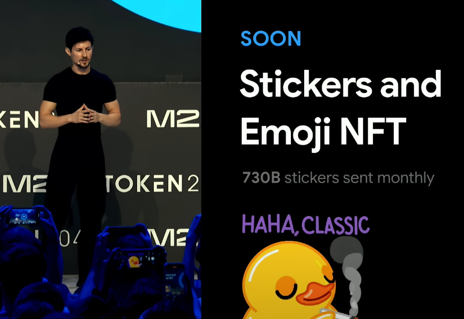 Pavel Durov announced plans to allow the tokenization of stickers and emojis on Telegram using the TON blockchain.