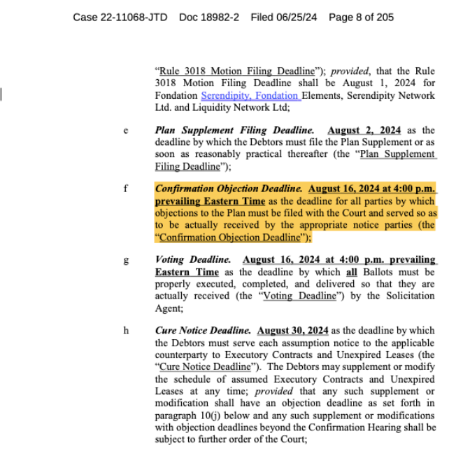 FTX creditors have until Aug. 16 to cast their vote on the plan. Source: Kroll