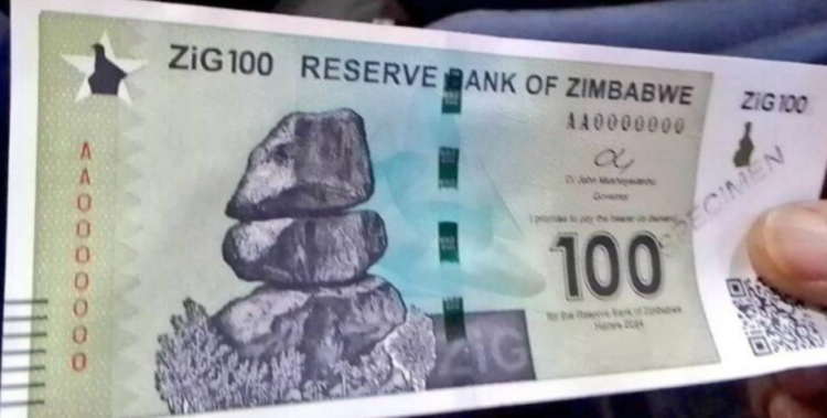 100 ZiG note. Source: Copperbelt Katanga Mining/LinkedIn
