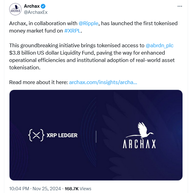 Ripple, Archax Launch First Tokenized Money Market Fund on XRP Ledger (2)