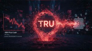 Truebit (TRU) token crashing after a smart contract exploit drains $26 million in ETH